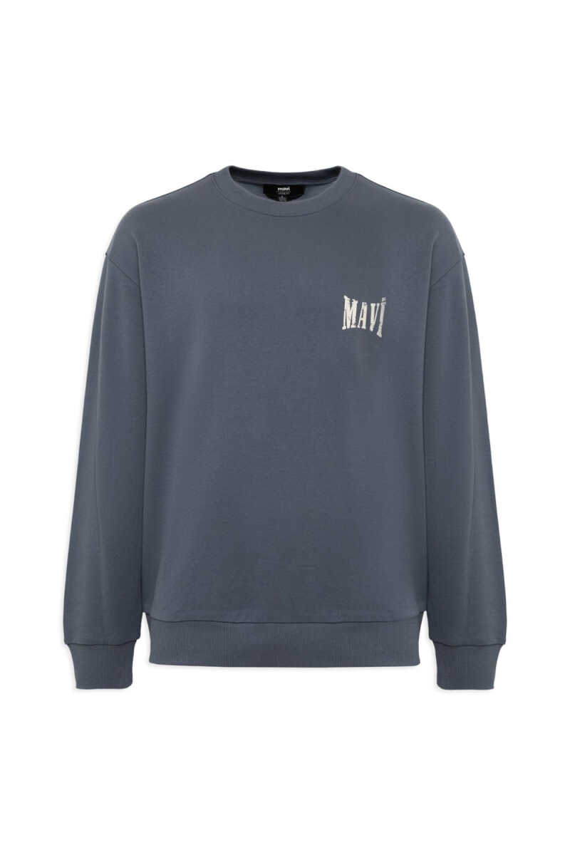 Mavi Logo Antrasit Loose Fit Erkek Sweatshirt 0S10659-80776 - 6