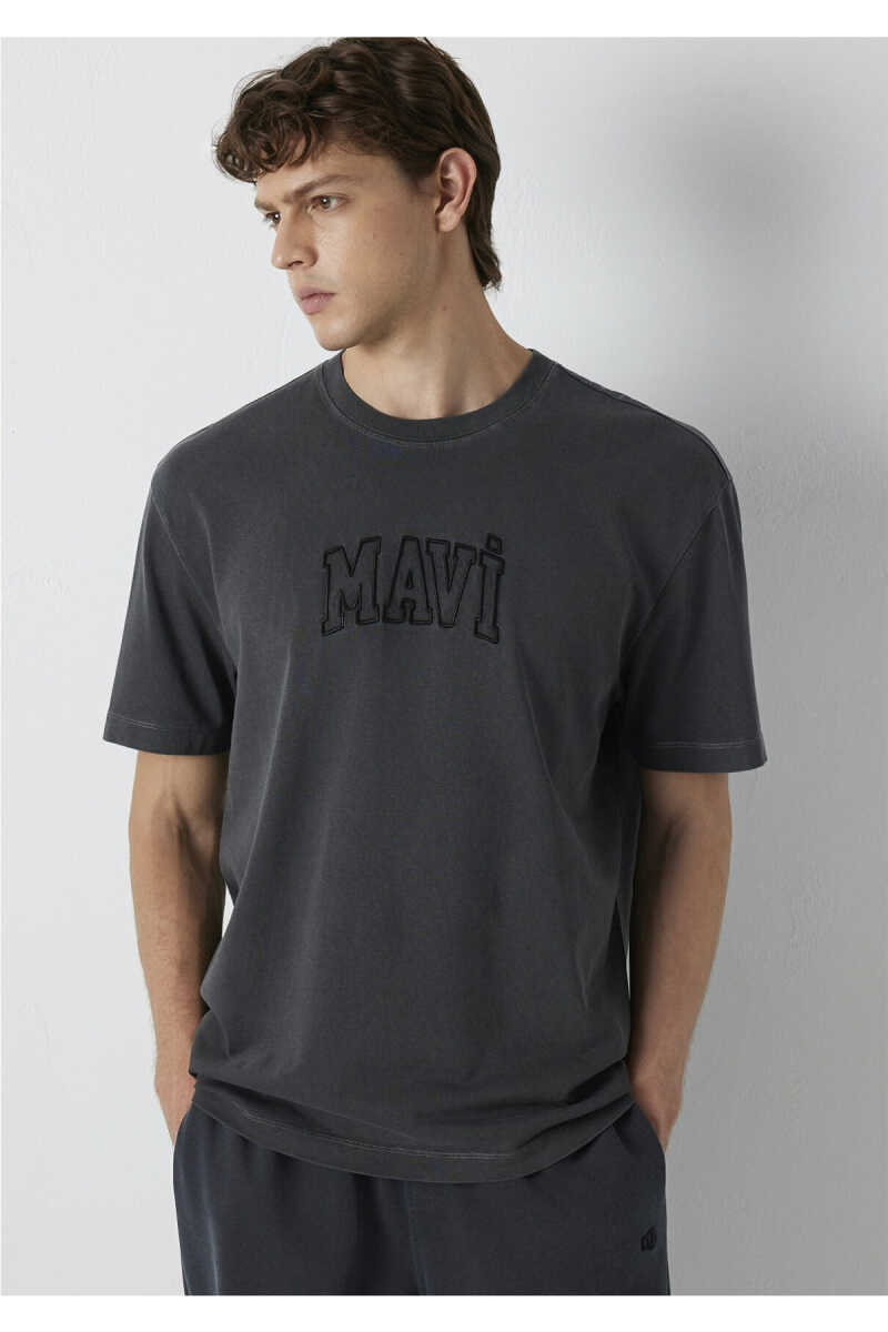 Mavi Logo Baskılı Antrasit Loose Fit Erkek Tişört 0613564-70087 - 1