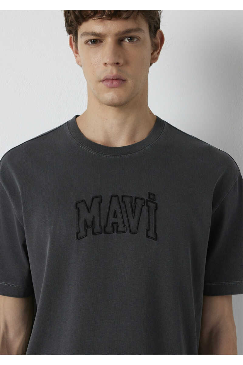 Mavi Logo Baskılı Antrasit Loose Fit Erkek Tişört 0613564-70087 - 6