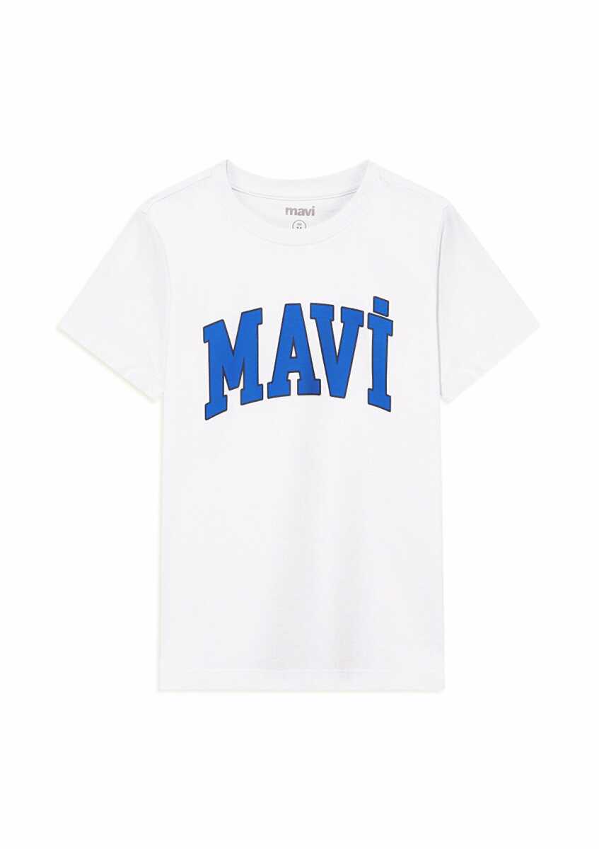 Mavi Logo Baskılı Beyaz Çocuk Tişört 6610030-620 - 3