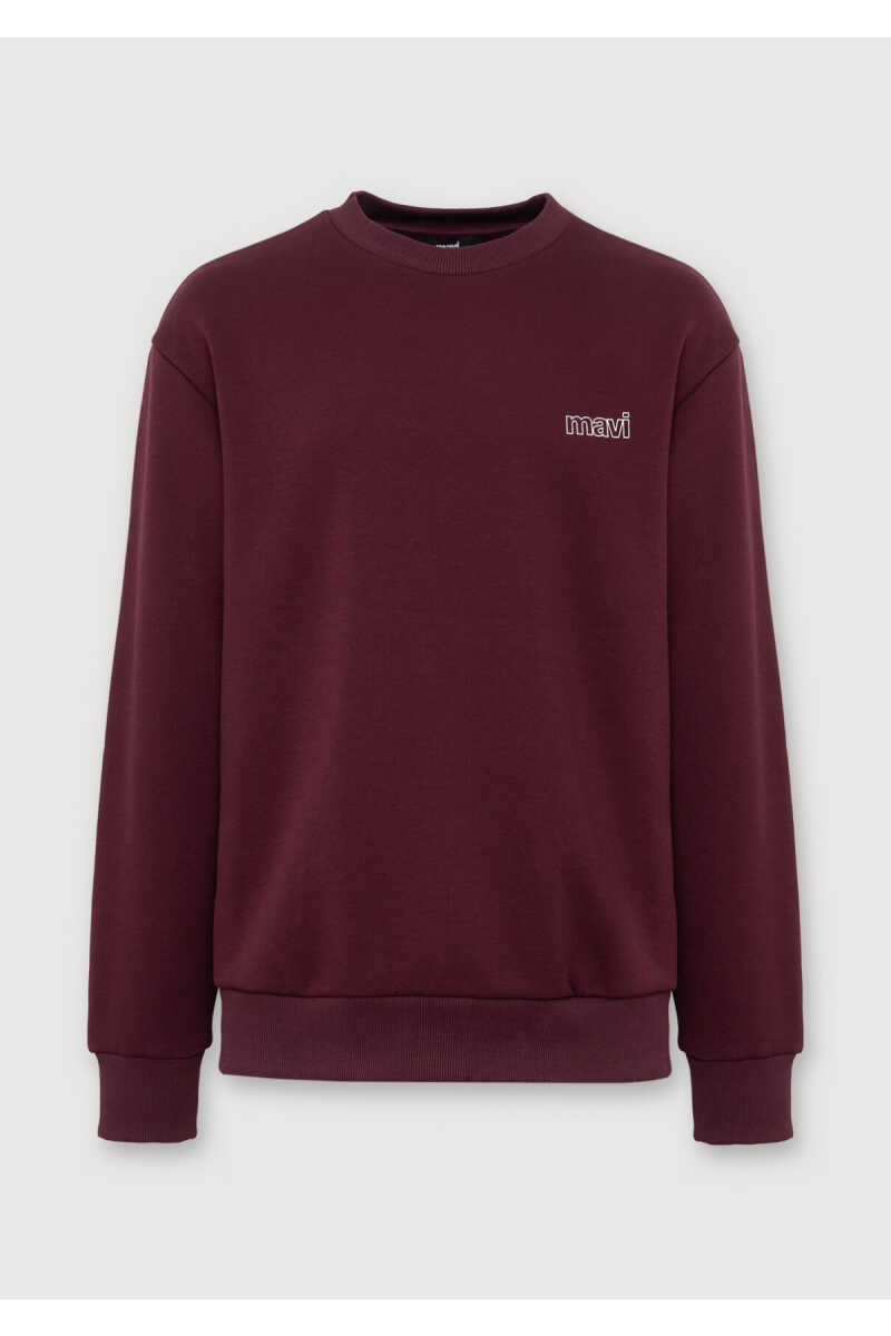 Mavi Logo Baskılı Bordo Loose Fit Erkek Sweatshirt0S10379-70434 - 6