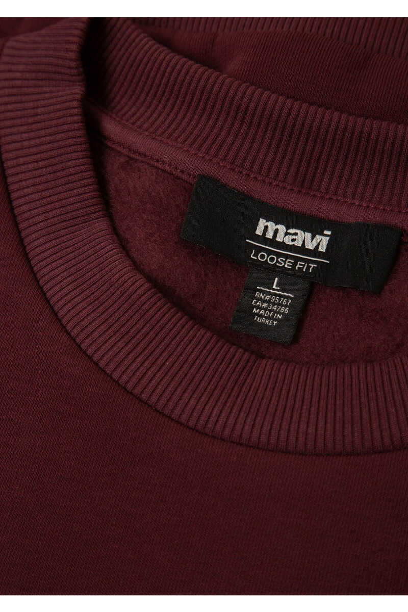 Mavi Logo Baskılı Bordo Loose Fit Erkek Sweatshirt0S10379-70434 - 8
