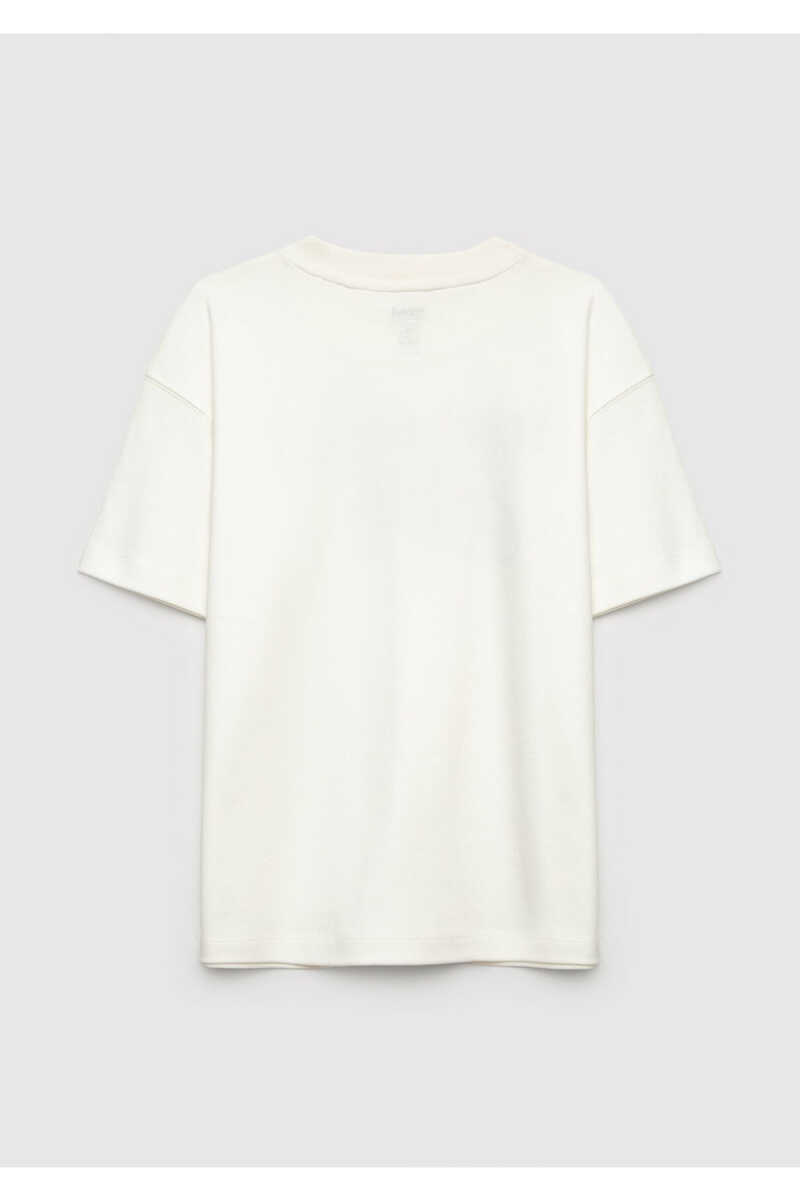 Mavi Logo Baskılı Ekru Loose Fit Çocuk Tişört 6610486-70057 - 3