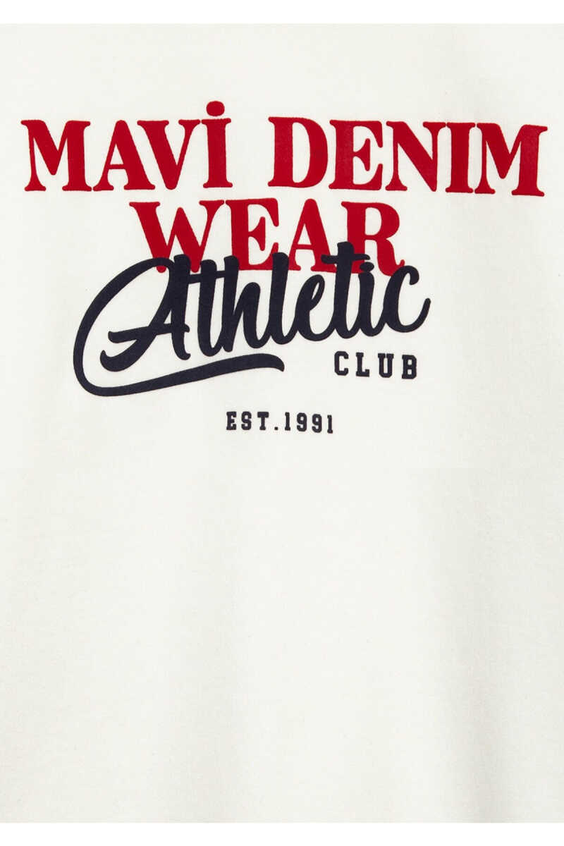 Mavi Logo Baskılı Ekru Loose Fit Çocuk Tişört 6610486-70057 - 4