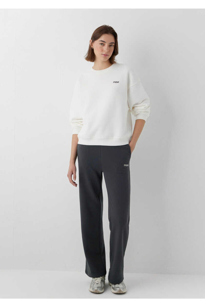 Mavi Logo Baskılı Ekru Loose Fit Kadın Sweatshirt 1S10490-80194 - 2