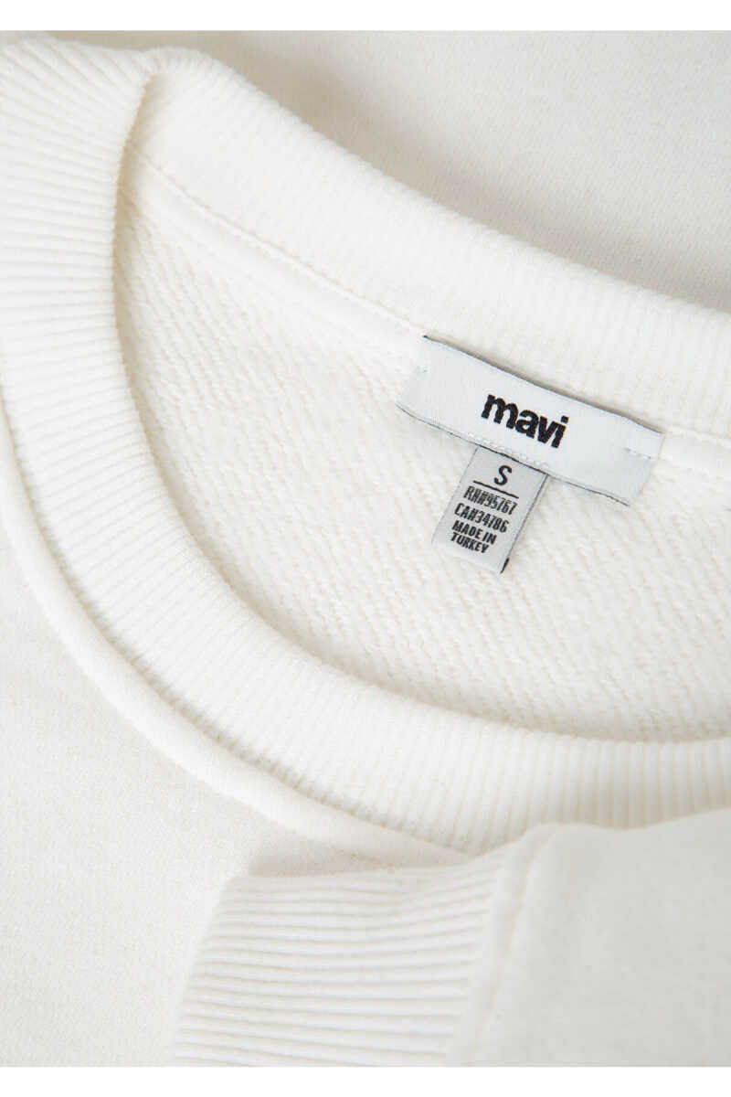 Mavi Logo Baskılı Ekru Loose Fit Kadın Sweatshirt 1S10490-80194 - 7