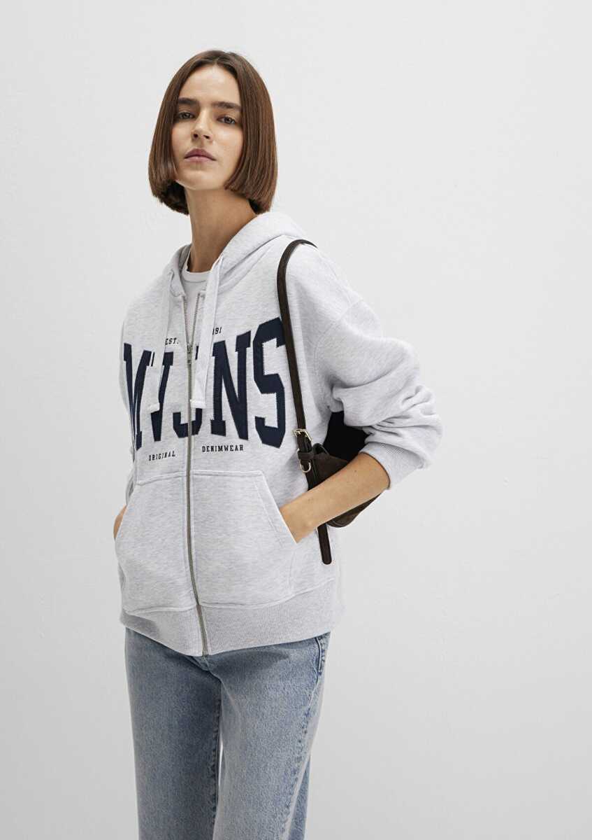 Mavi Logo Baskılı Gri Kadın Sweat 1S10421-80196 - 3