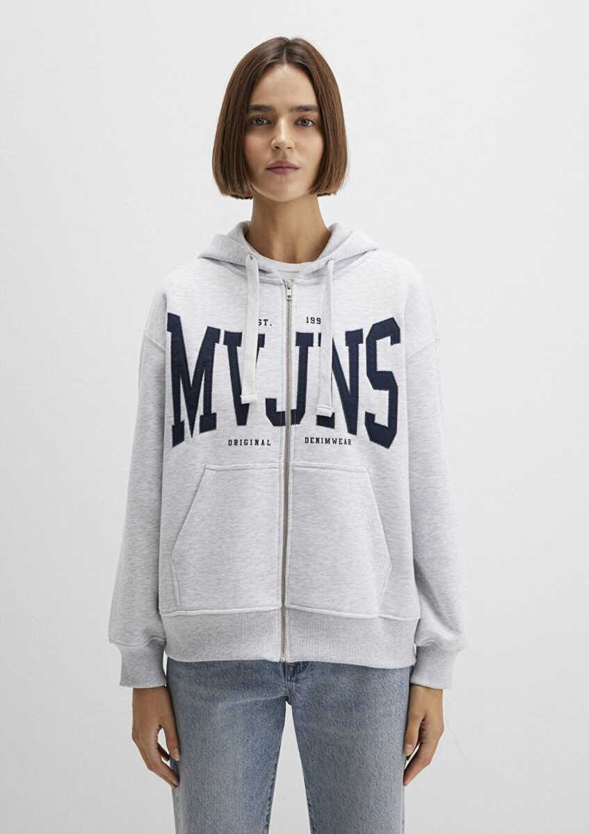 Mavi Logo Baskılı Gri Kadın Sweat 1S10421-80196 - 4
