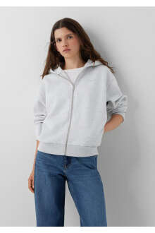 Mavi Logo Baskılı Gri Loose Fit Kadın Sweatshirt 1S10554-80196