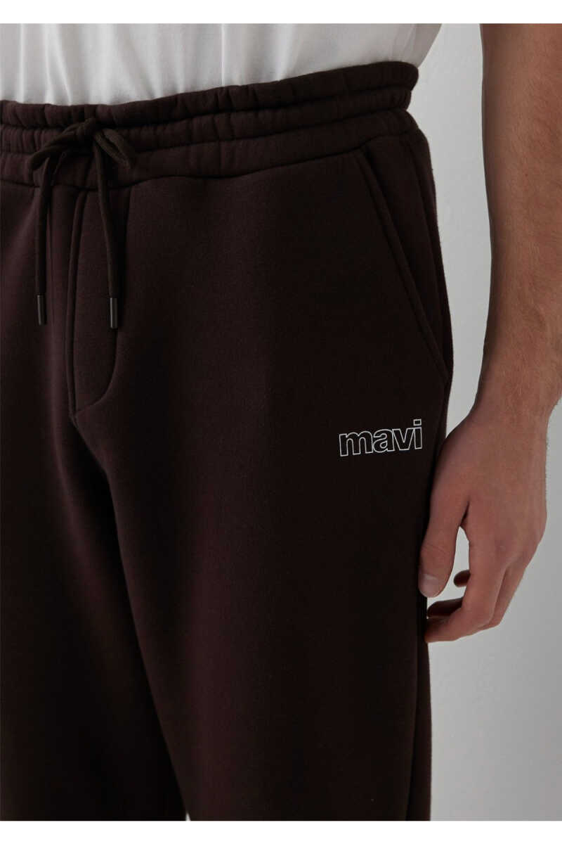 Mavi Logo Baskılı Kahverengi Regular Fit Erkek Eşofman Altı 0024816-88083 - 9