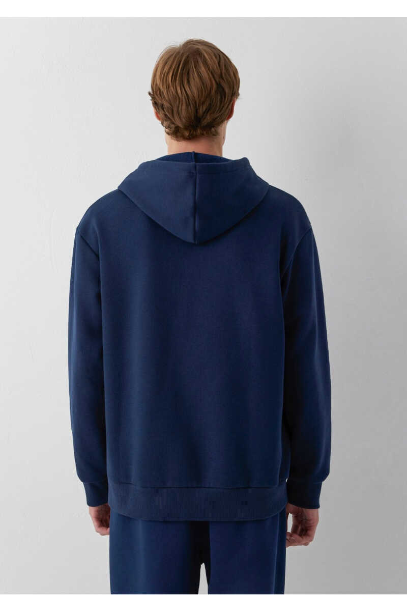 Mavi Logo Baskılı Kapüşonlu Fermuarlı Lacivert Loose Fit Erkek Sweatshirt 0611715-70497 - 6