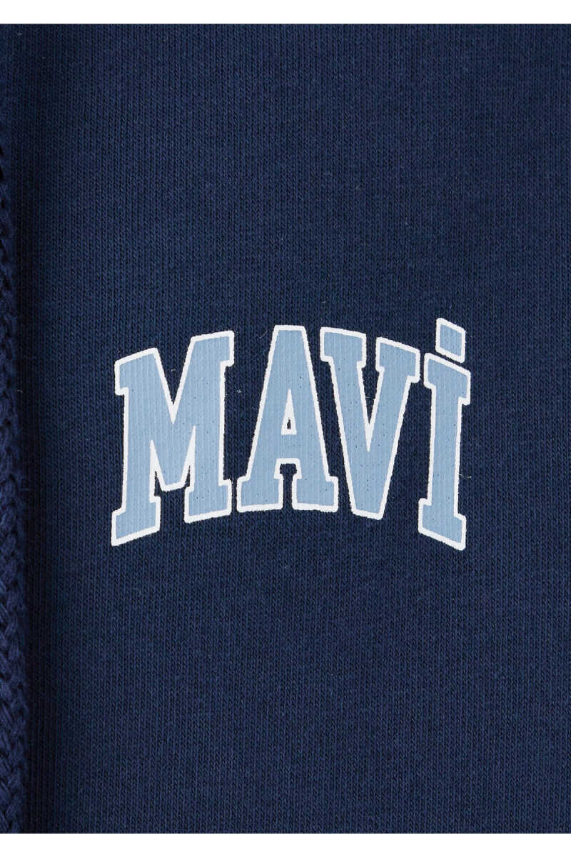 Mavi Logo Baskılı Kapüşonlu Fermuarlı Lacivert Loose Fit Erkek Sweatshirt 0611715-70497 - 8