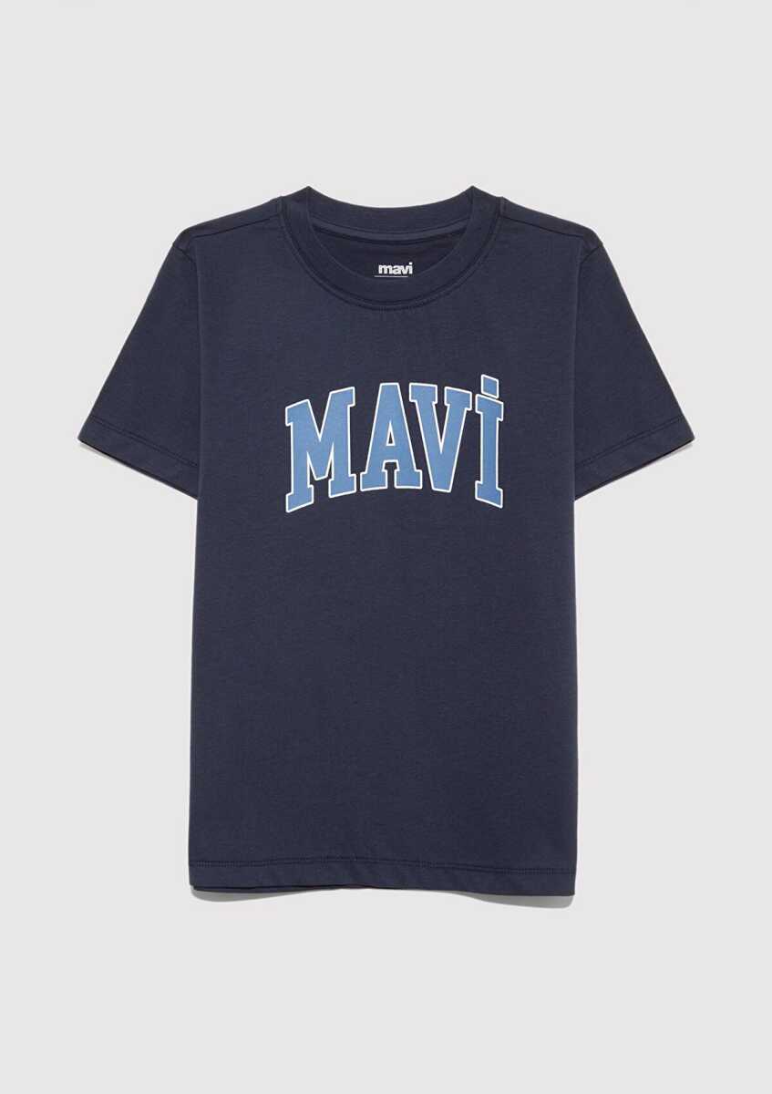 Mavi Logo Baskılı Koyu Lacivert Çocuk Tişört 6610030-82318 - 1