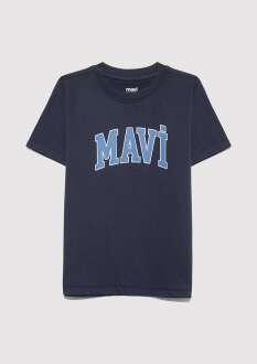 Mavi Logo Baskılı Koyu Lacivert Çocuk Tişört 6610030-82318