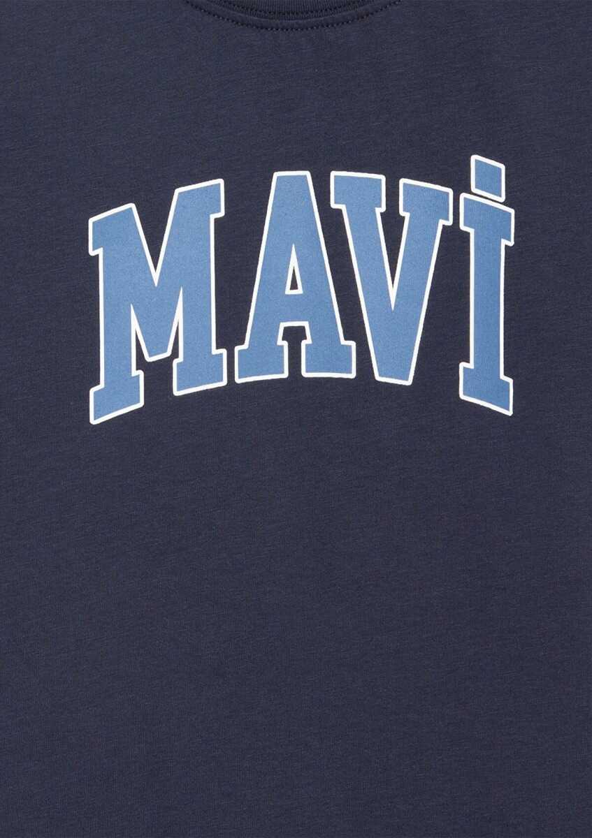 Mavi Logo Baskılı Koyu Lacivert Çocuk Tişört 6610030-82318 - 3