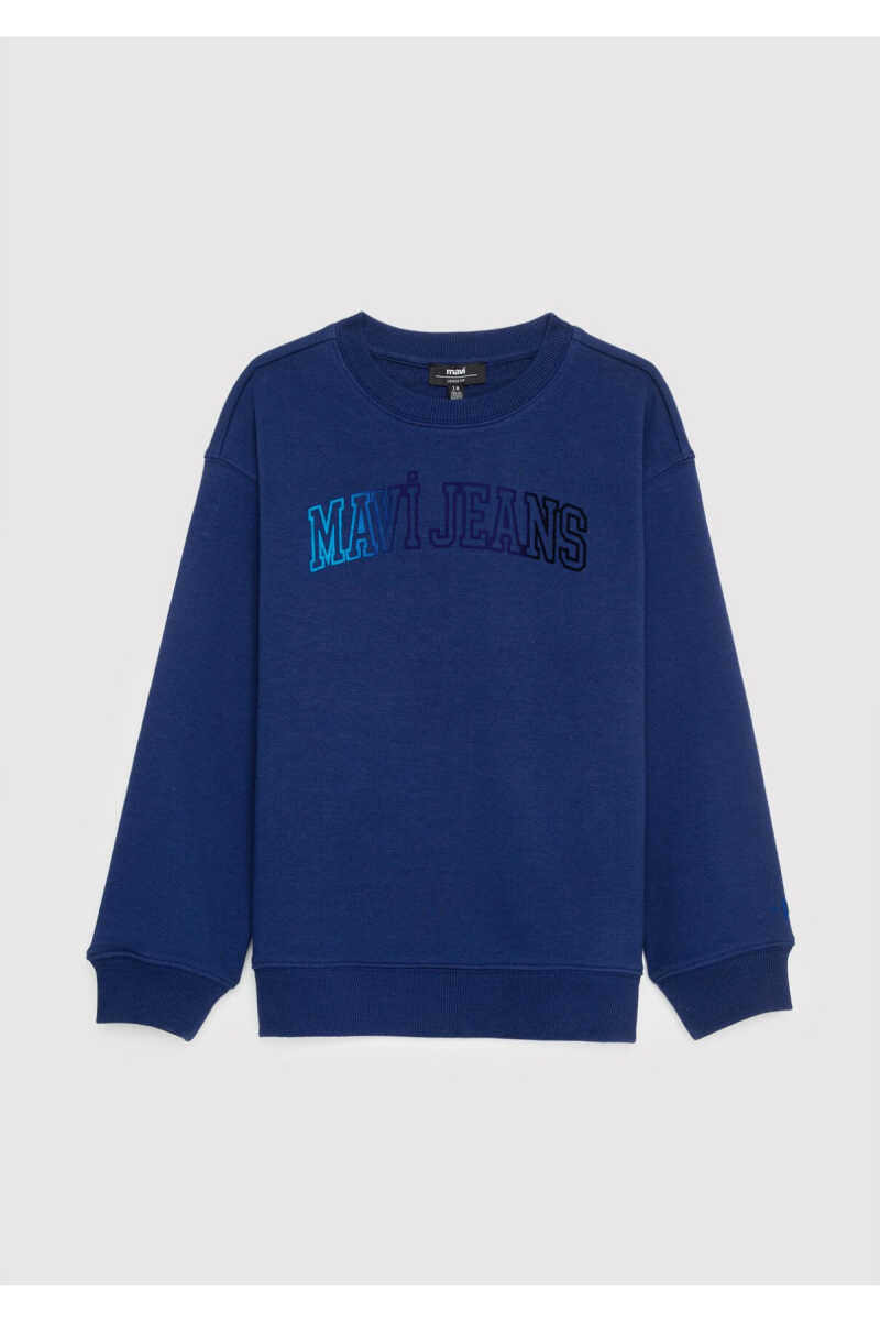 Mavi Logo Baskılı Lacivert Loose Fit Çocuk Sweatshirt 6S20063-70722 - 6