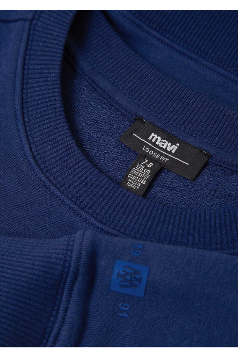 Mavi Logo Baskılı Lacivert Loose Fit Çocuk Sweatshirt 6S20063-70722 - 8