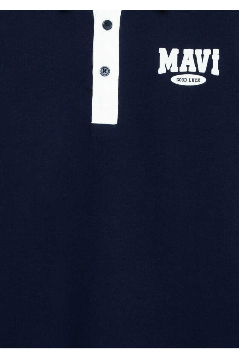 Mavi Logo Baskılı Lacivert Oversize Çocuk Polo Sweatshirt 6S10185-84371 - 5