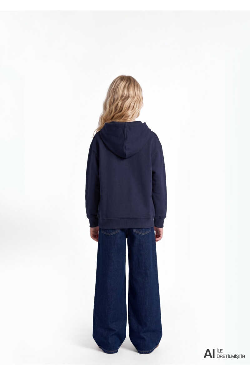 Mavi Logo Baskılı Lacivert Oversize Çocuk Sweatshirt 7S20067-84371 - 4