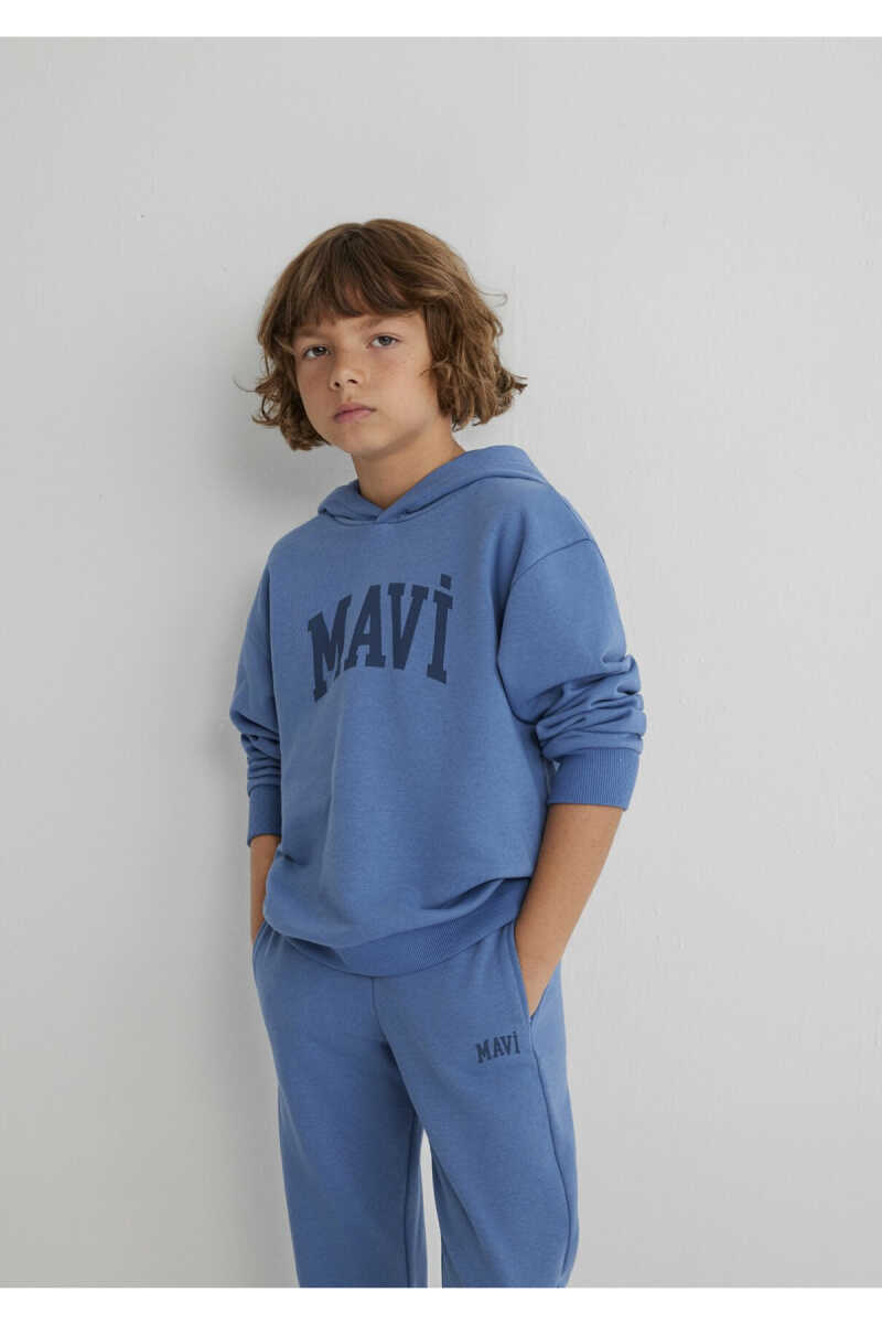 Mavi Logo Baskılı Mavi Loose Fit Çocuk Sweatshirt 6S10143-83767 - 1
