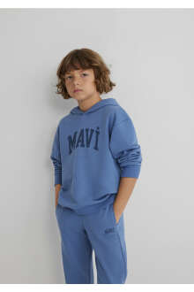 Mavi Logo Baskılı Mavi Loose Fit Çocuk Sweatshirt 6S10143-83767