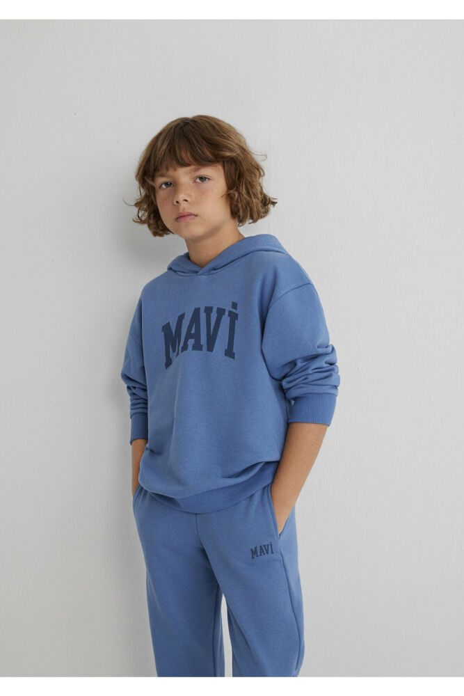 Mavi Logo Baskılı Mavi Loose Fit Çocuk Sweatshirt 6S10143-83767