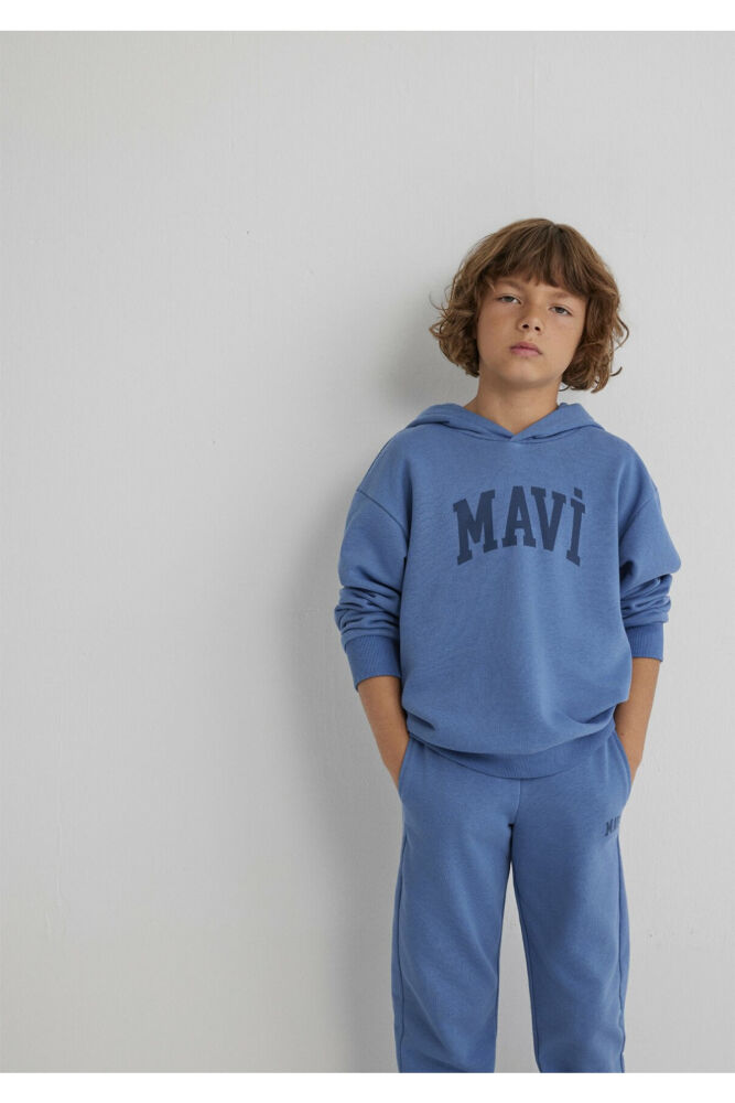 Mavi Logo Baskılı Mavi Loose Fit Çocuk Sweatshirt 6S10143-83767 (1)