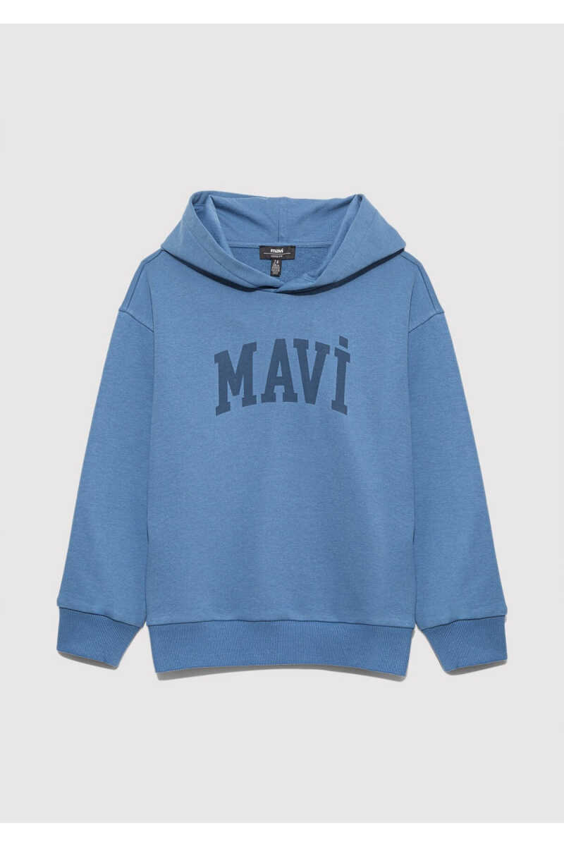 Mavi Logo Baskılı Mavi Loose Fit Çocuk Sweatshirt 6S10143-83767 - 3