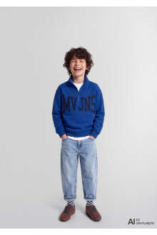 Mavi Logo Baskılı Mavi Loose Fit Çocuk Sweatshirt 6S20062-70896 