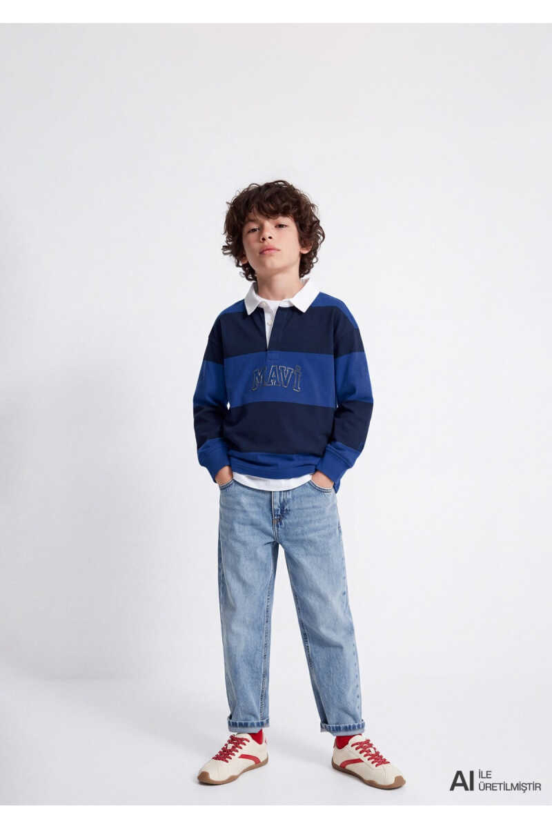 Mavi Logo Baskılı Mavi Loose Fit Çocuk Sweatshirt 6S20064-85471 - 1