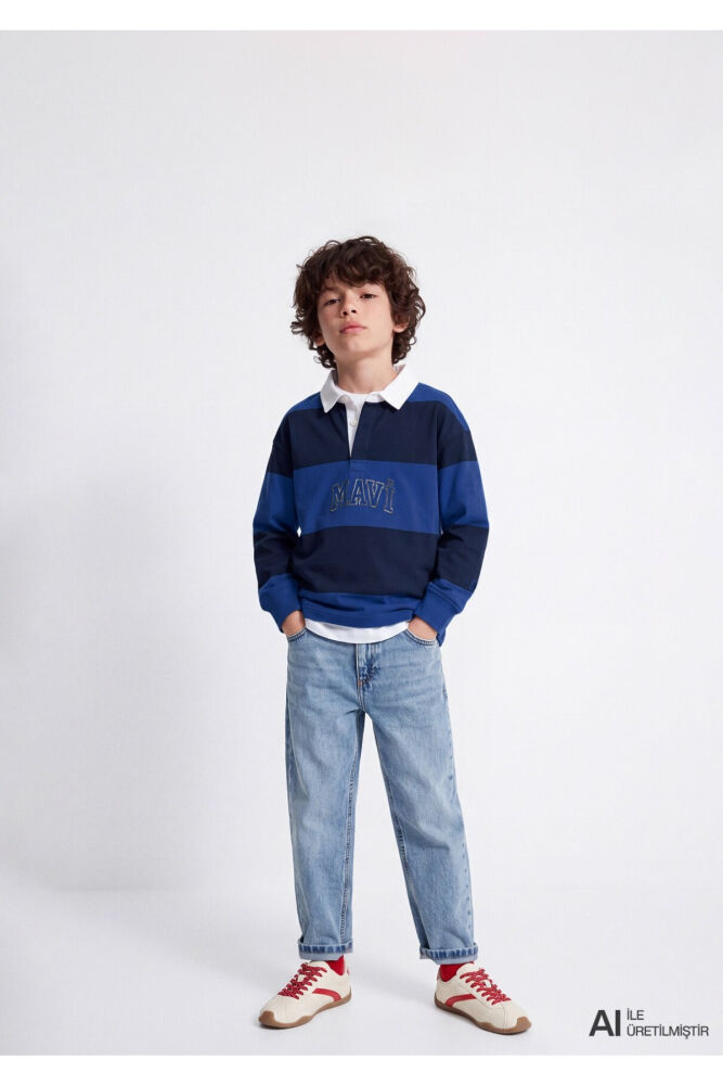 Mavi Logo Baskılı Mavi Loose Fit Çocuk Sweatshirt 6S20064-85471