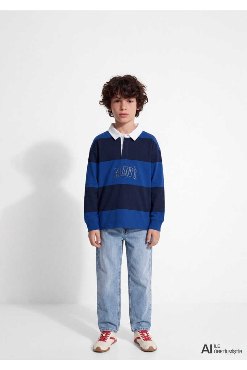 Mavi Logo Baskılı Mavi Loose Fit Çocuk Sweatshirt 6S20064-85471 - 2