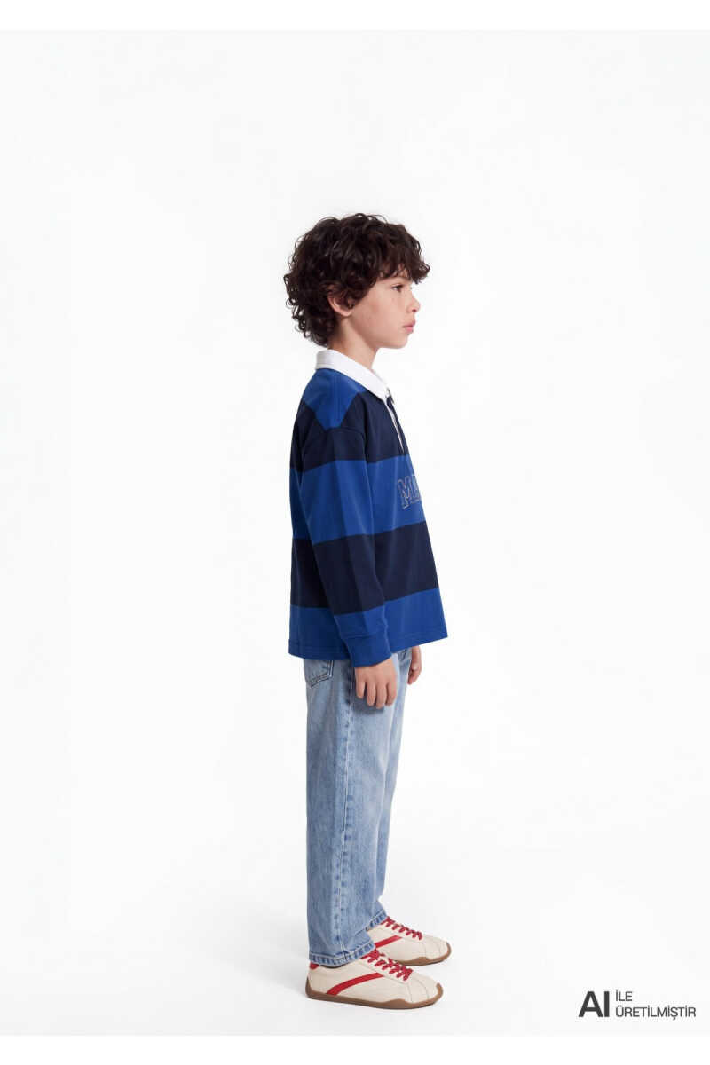 Mavi Logo Baskılı Mavi Loose Fit Çocuk Sweatshirt 6S20064-85471 - 3