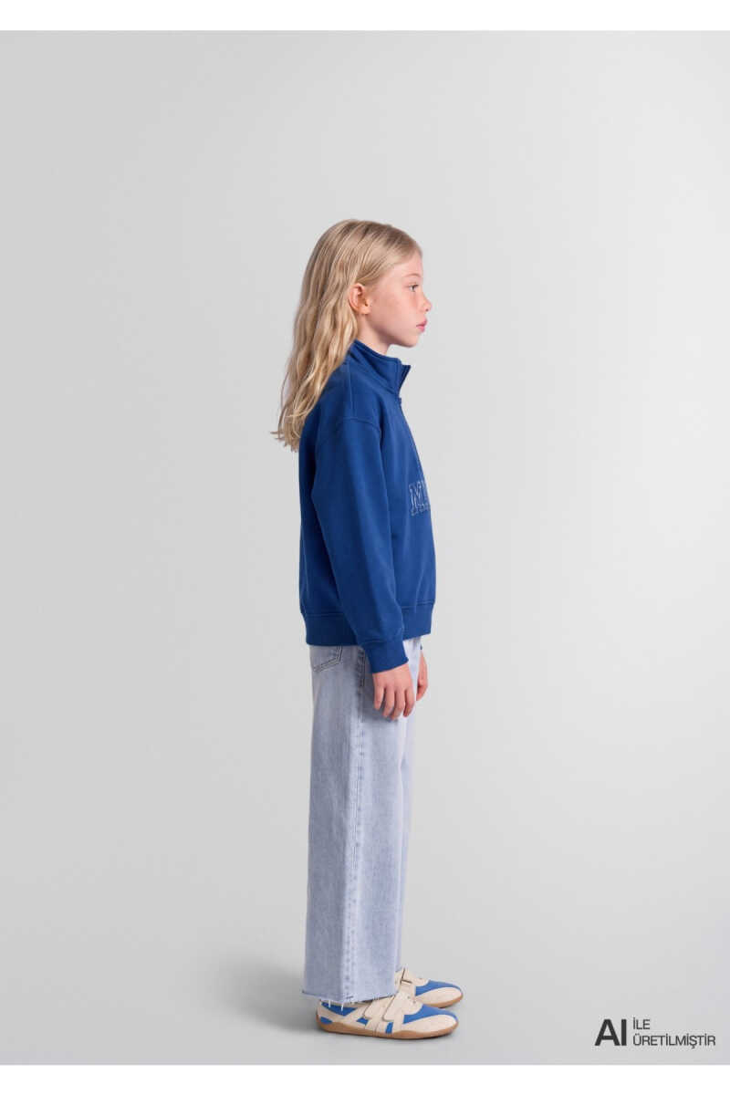 Mavi Logo Baskılı Mavi Loose Fit Çocuk Sweatshirt 7S20068-70896 - 3