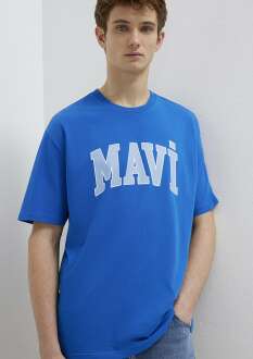 Mavi Logo Baskılı Mavi Loose Fit Erkek Tişört 0611711-81330 