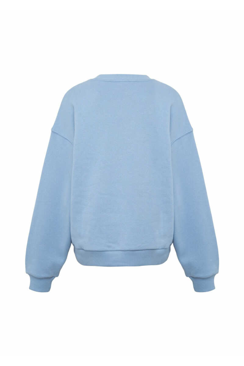 Mavi Logo Baskılı Mavi Loose Fit Kadın Sweatshirt 1S10419-70831 - 6