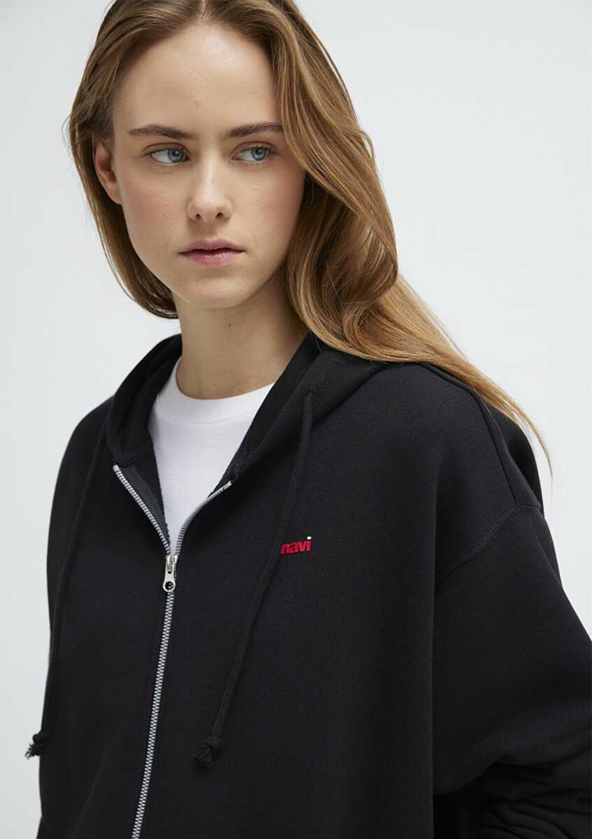 Mavi Logo Baskılı Siyah Kadın Sweat 1S10531-900 - 1