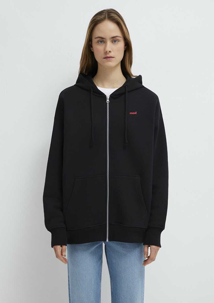 Mavi Logo Baskılı Siyah Kadın Sweat 1S10531-900 - 4
