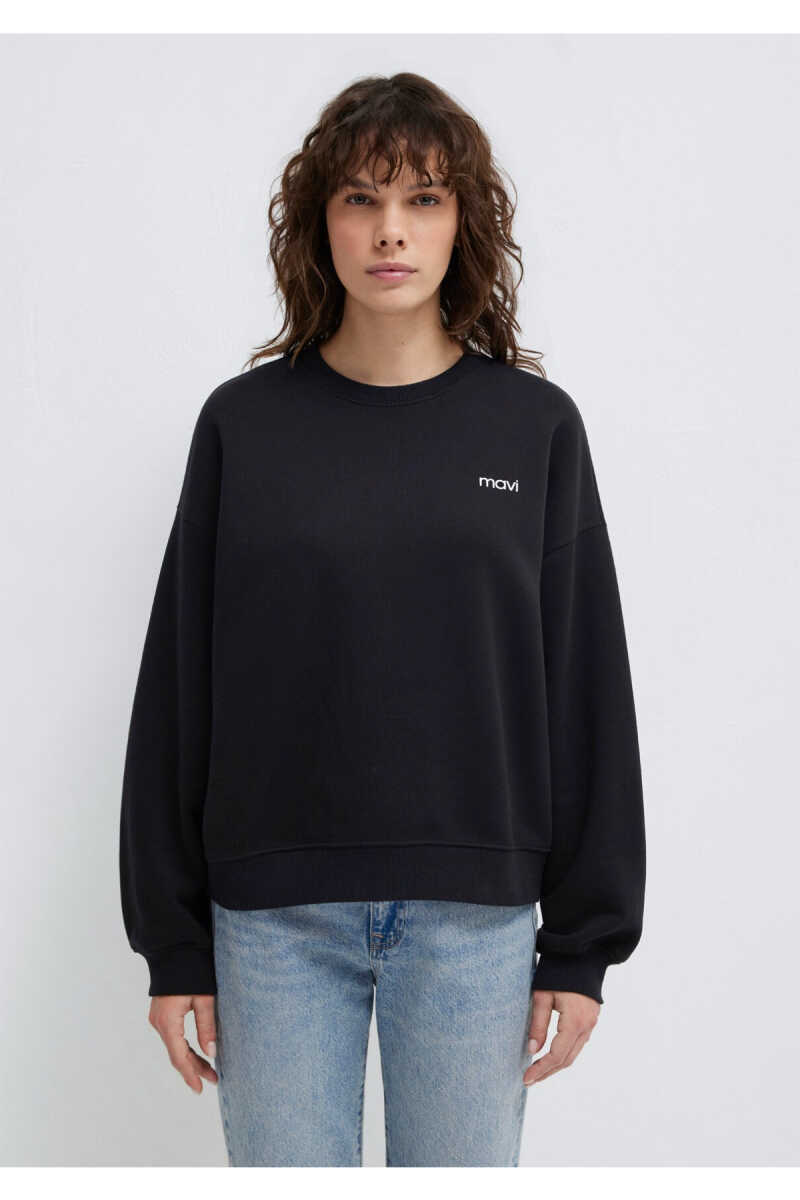 Mavi Logo Baskılı Siyah Loose Fit Kadın Sweat 1S10490-900 - 4