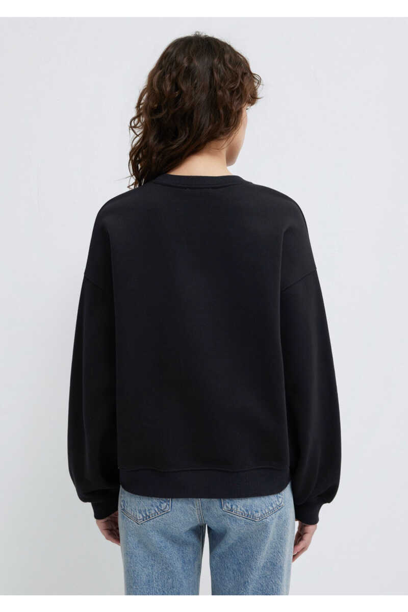 Mavi Logo Baskılı Siyah Loose Fit Kadın Sweat 1S10490-900 - 6