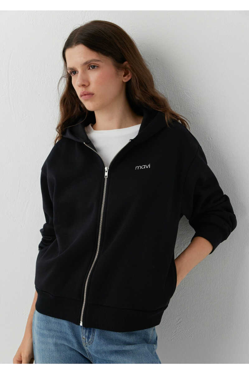 Mavi Logo Baskılı Siyah Loose Fit Kadın Sweatshirt 1S10554-900 - 2