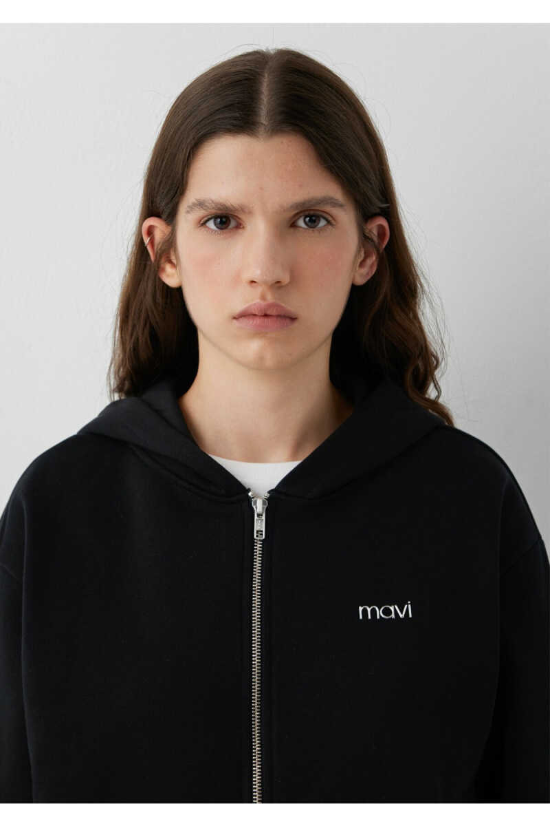 Mavi Logo Baskılı Siyah Loose Fit Kadın Sweatshirt 1S10554-900 - 6