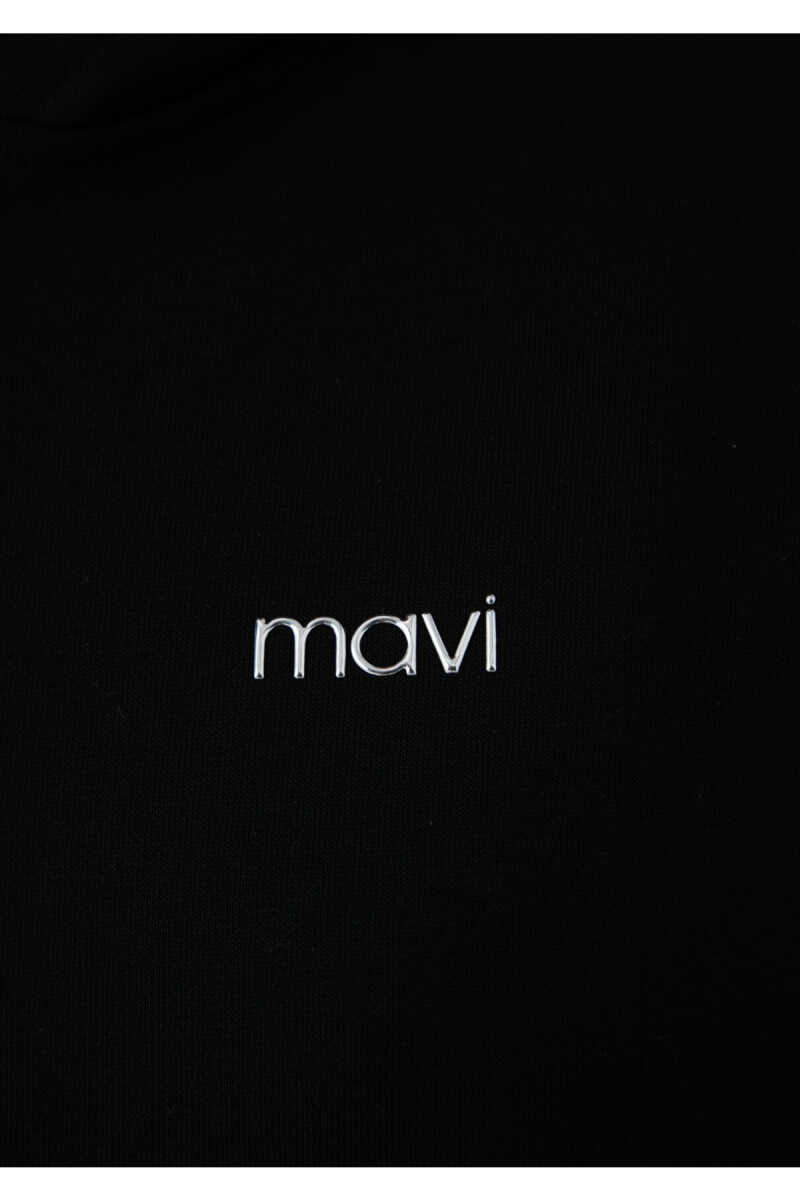 Mavi Logo Baskılı Siyah Loose Fit Kadın Sweatshirt 1S10554-900 - 7
