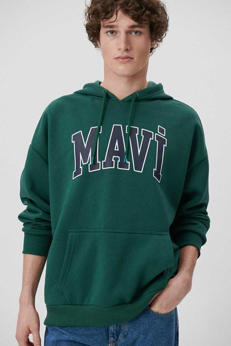 Mavi Logo Baskılı Yeşil Erkek Sweat 067149-71874 - 1