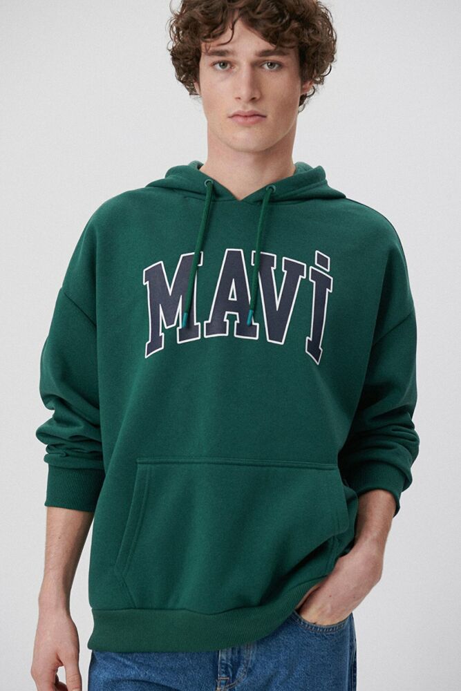 Mavi Logo Baskılı Yeşil Erkek Sweat 067149-71874