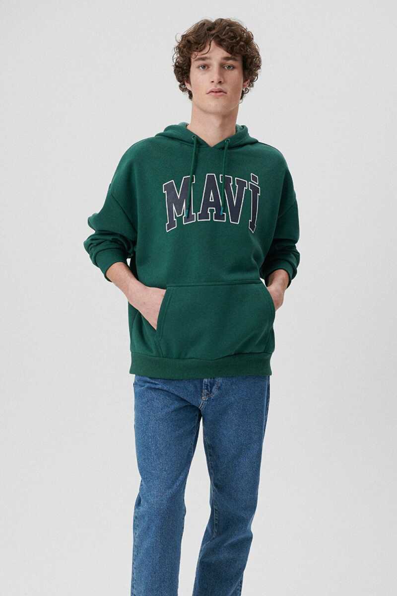 Mavi Logo Baskılı Yeşil Erkek Sweat 067149-71874 - 3