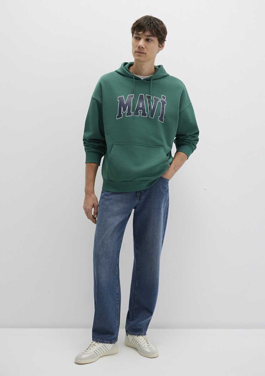 Mavi Logo Baskılı Yeşil Erkek Sweat 067149-71874 - 4
