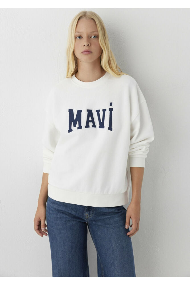 Mavi Logo Ekru Kadın Sweat 1S10580-70057 (1)