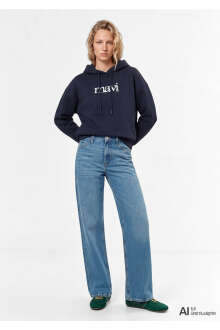 Mavi Logo Kapüşonlu Lacivert Oversize Kadın Sweatshirt 1S20139-82318 