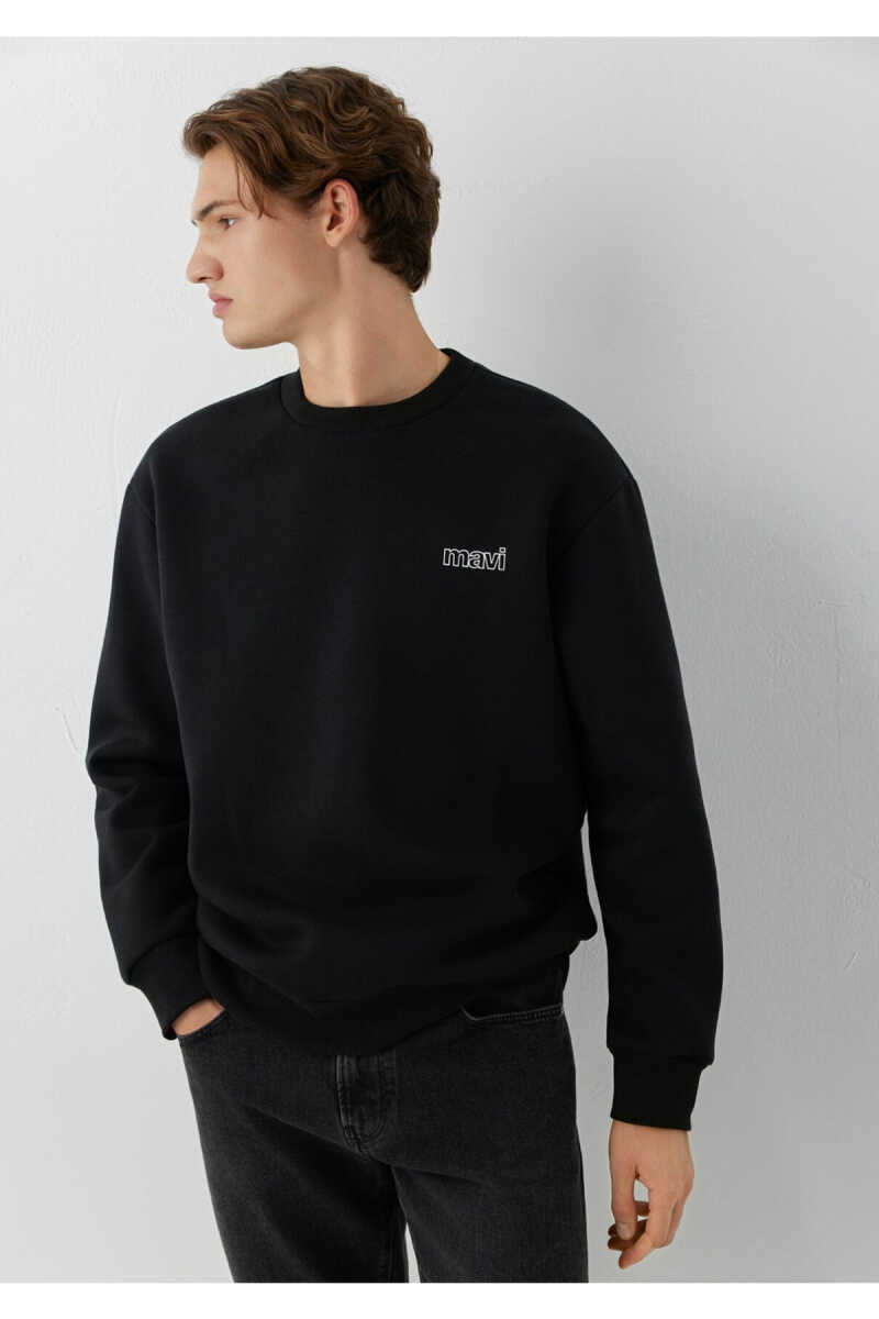 Mavi Logo Siyah Erkek Sweatshirt 0S10379-900 - 1
